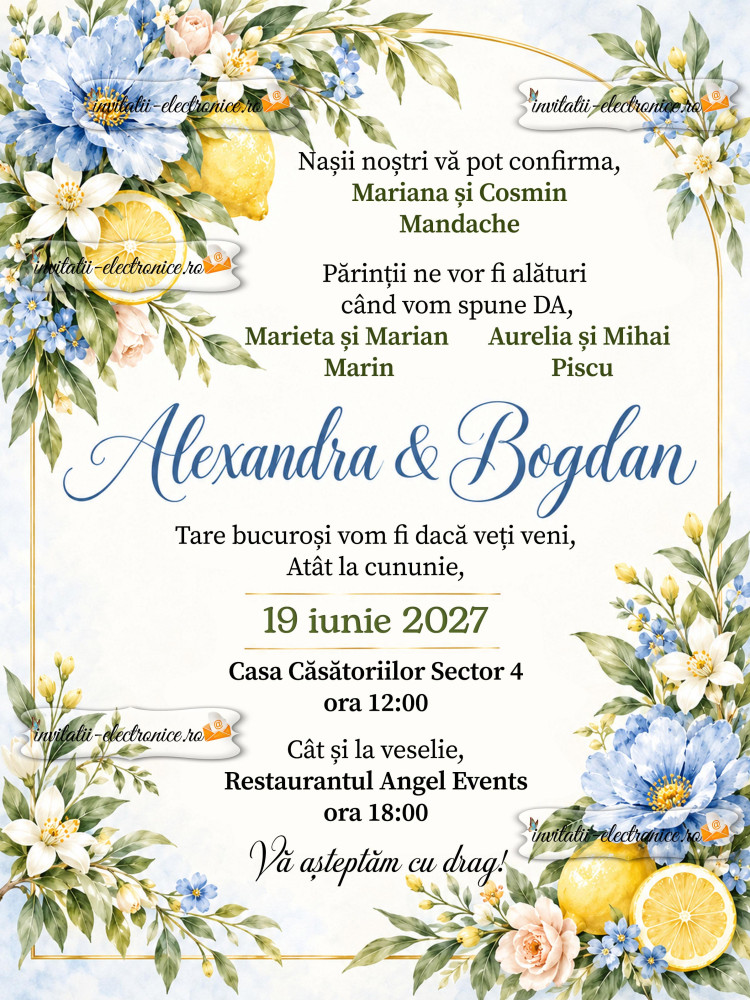 Invitatie cu lamai