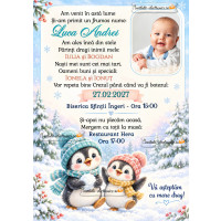 Invitatie de botez iarna