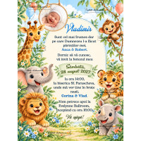 Invitatie cu animale din jungla