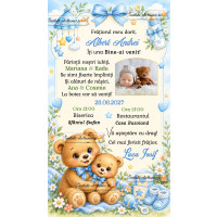 Invitatie de botez cu ursuleti