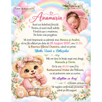 Invitatie la botez fetita