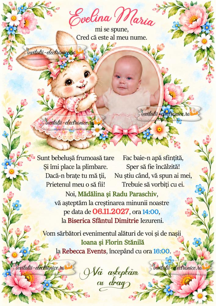 Invitatie botez iepuras