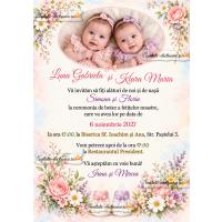 Invitatie electronica de botez cu flori