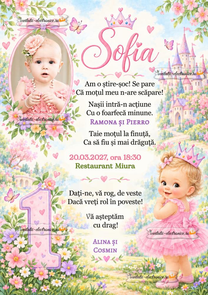 Invitatie la aniversarea unei fetite