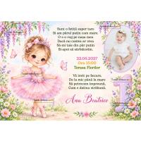 Invitatie la aniversare cu balerina