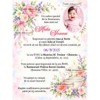 Invitatie florala botez fetita