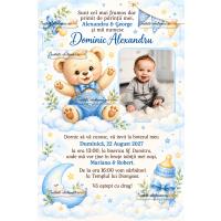 Invitatie botez cu ursulet