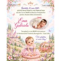 Invitatie de botez pentru o printesa