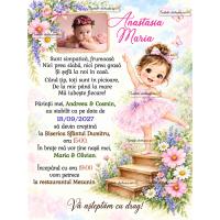 Invitatie de botez cu balerina