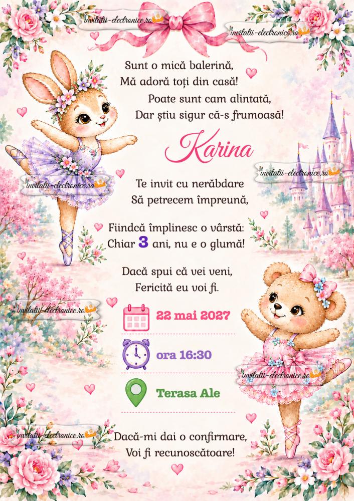 Invitație aniversare fetita