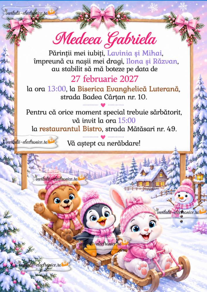 Invitatie la botez iarna