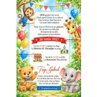 Invitatie la botez cu animale