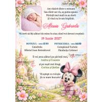 Invitatie de botez cu Minnie Mouse