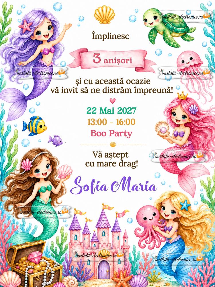 Invitatie la petrecere fetita