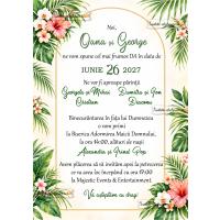 Invitatie cu frunze