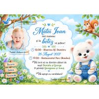 Invitatie la botez cu ursulet