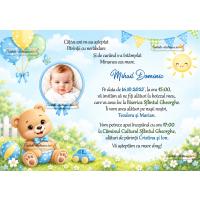 Invitatie de botez cu ursulet