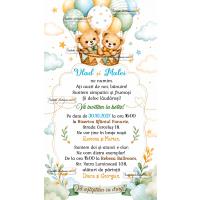 Invitatie electronica de botez pentru baieti gemeni