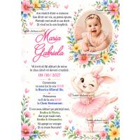 Invitatie la botez cu flori