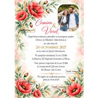 Invitatie de nunta cu maci