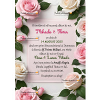 Invitatie la nunta de trimis pe e-mail, whatsApp, facebook