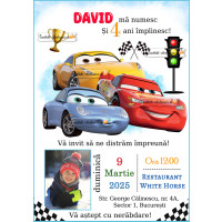 Invitatie electronica cu masinile din Cars