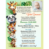 Invitatie de botez cu animale