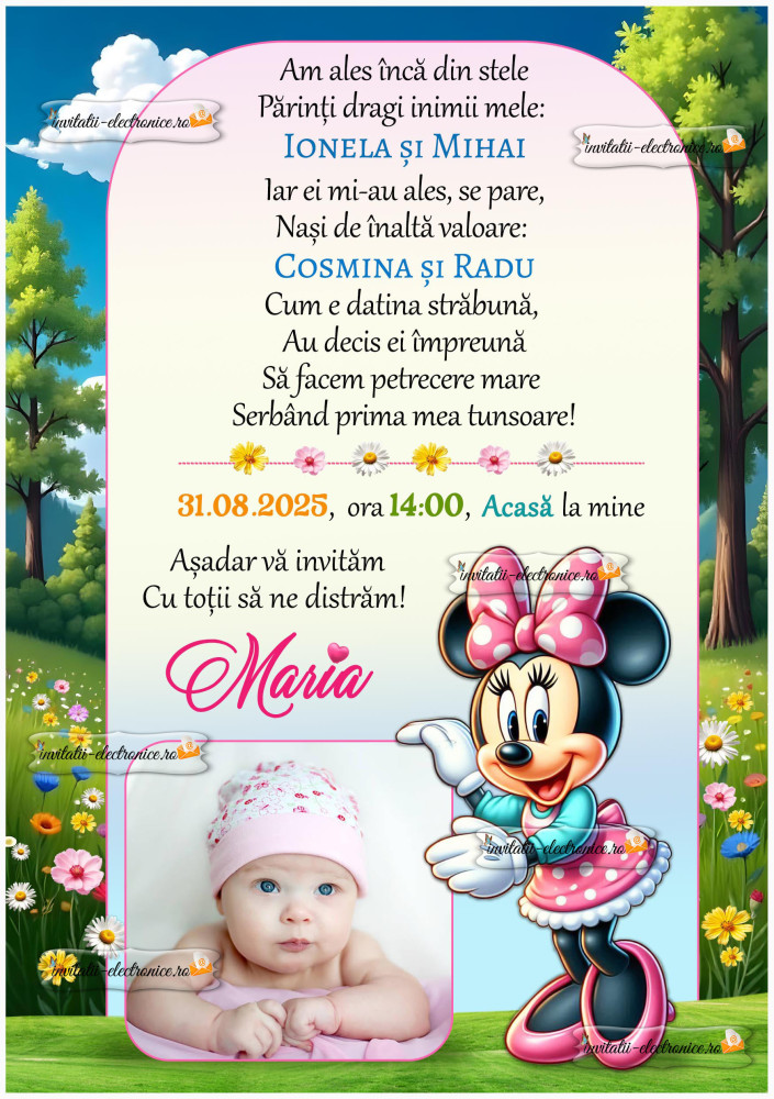 Invitatie la petrecere cu Minnie