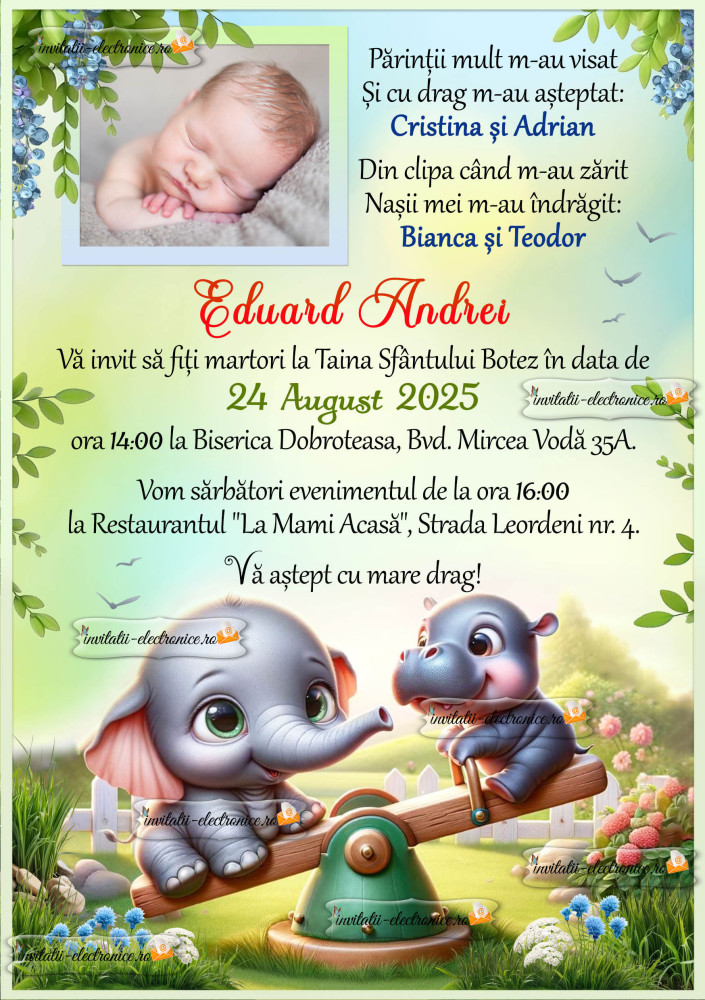 Invitatie cu animale in parc