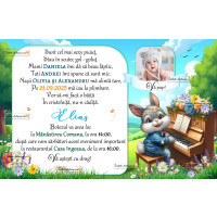 Invitatie de botez cu iepuras