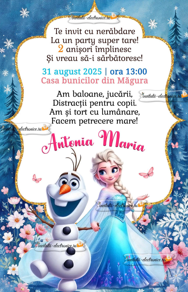 Invitatie cu Elsa din Frozen