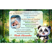Invitatie de botez cu urs panda