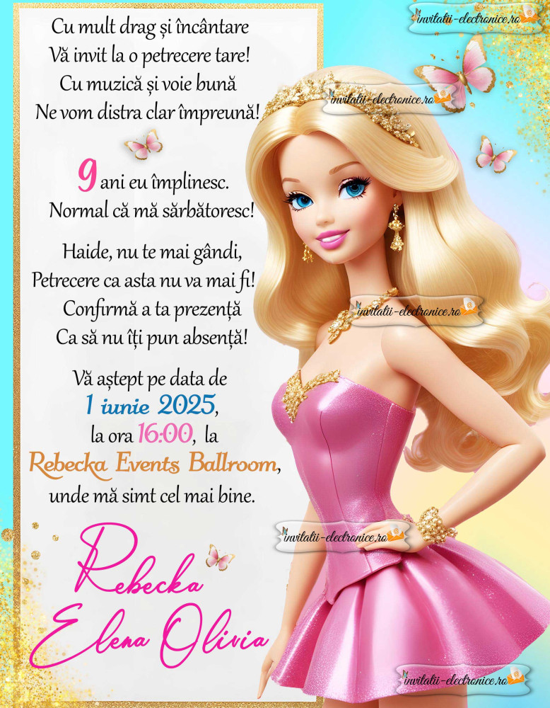 Invitatie cu Barbie