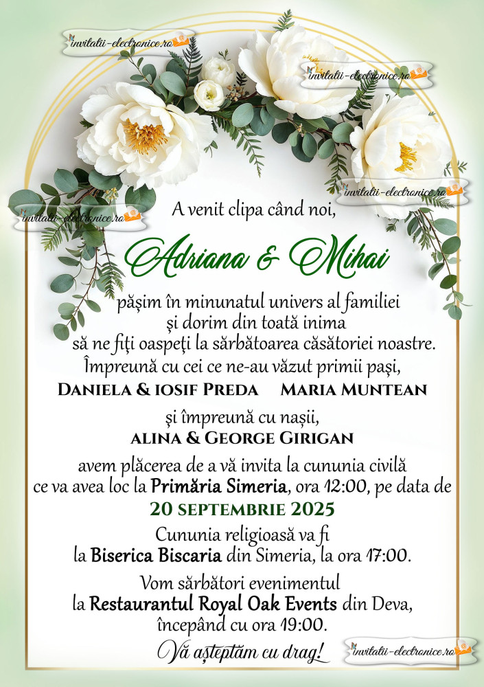 Invitatie de nunta eleganta