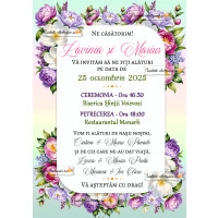 Invitatie de nunta cu flori 