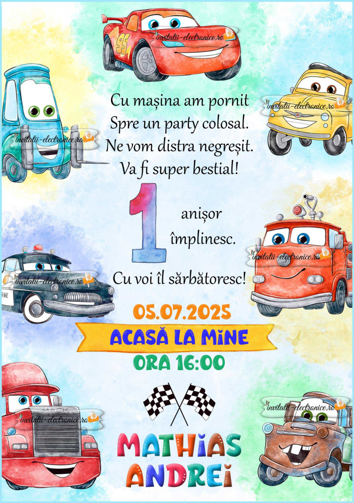 Invitatii cu Cars