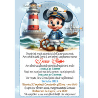 Invitatie la botez cu Mickey marinar