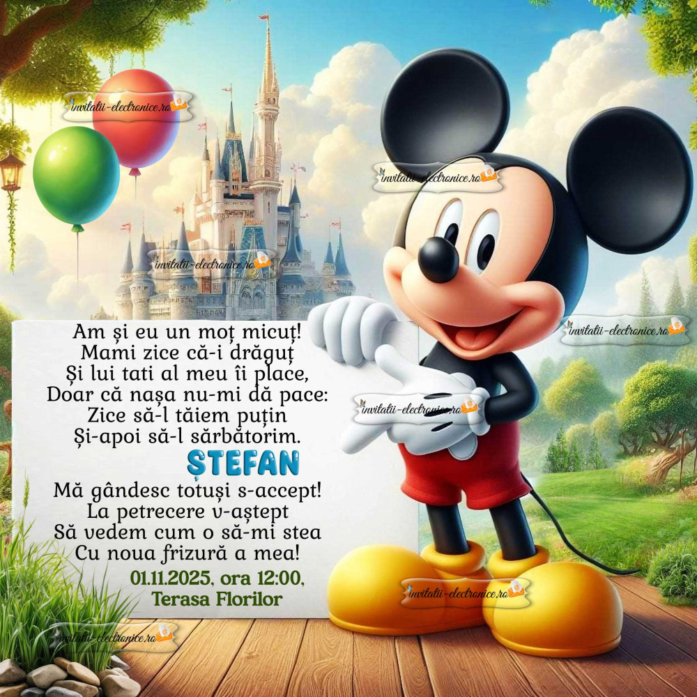 Invitatie cu Mickey Mouse