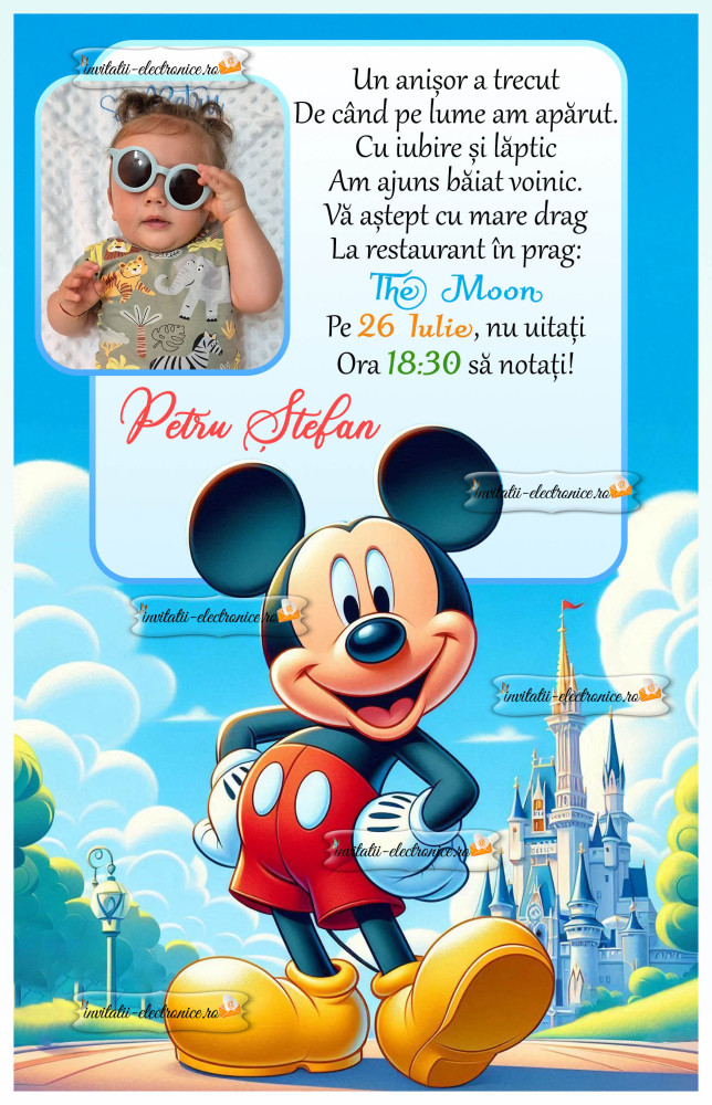 Invitatie cu Mickey Mouse