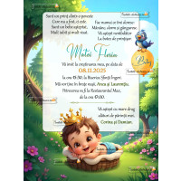 Invitatie la botez cu bebe print