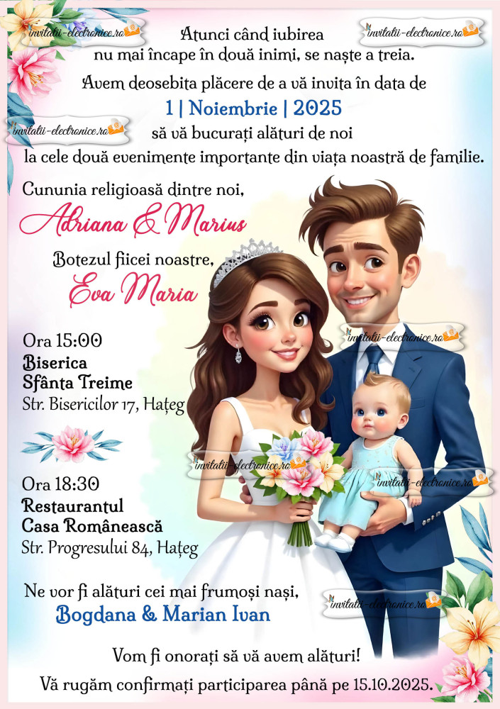 Invitatie nunta si botez