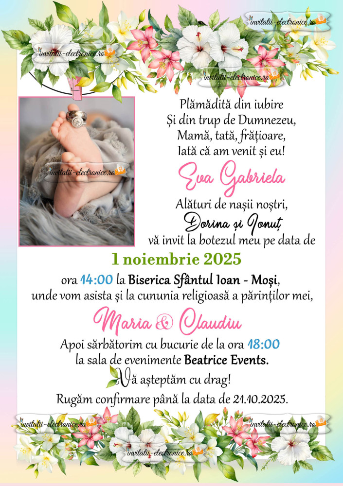 Invitatie nuntez (nunta+botez)