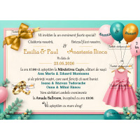 Invitatie nunta + botez fetita