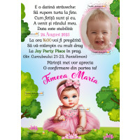 Invitatie aniversare fetita 1 an