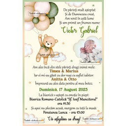 Invitatie de botez baieti