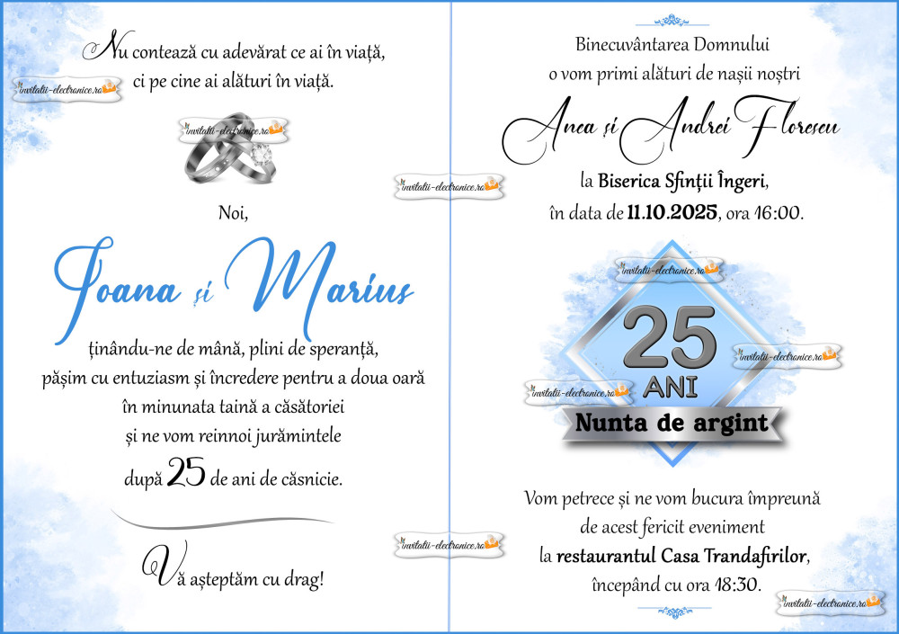 Invitatie la nunta de argint
