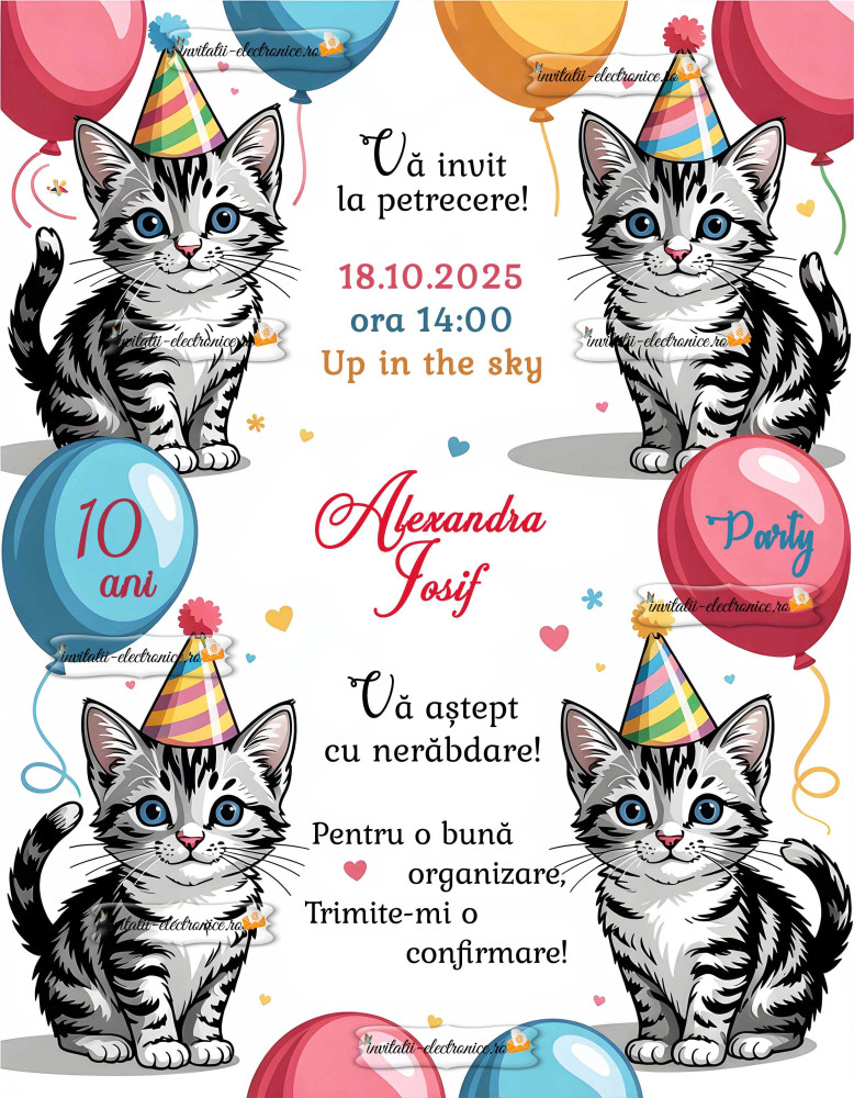 Invitatie cu pisici