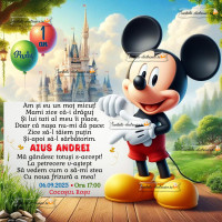 Invitatie cu Mickey Mouse 