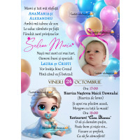 Invitatie la botez cu baby Elsa