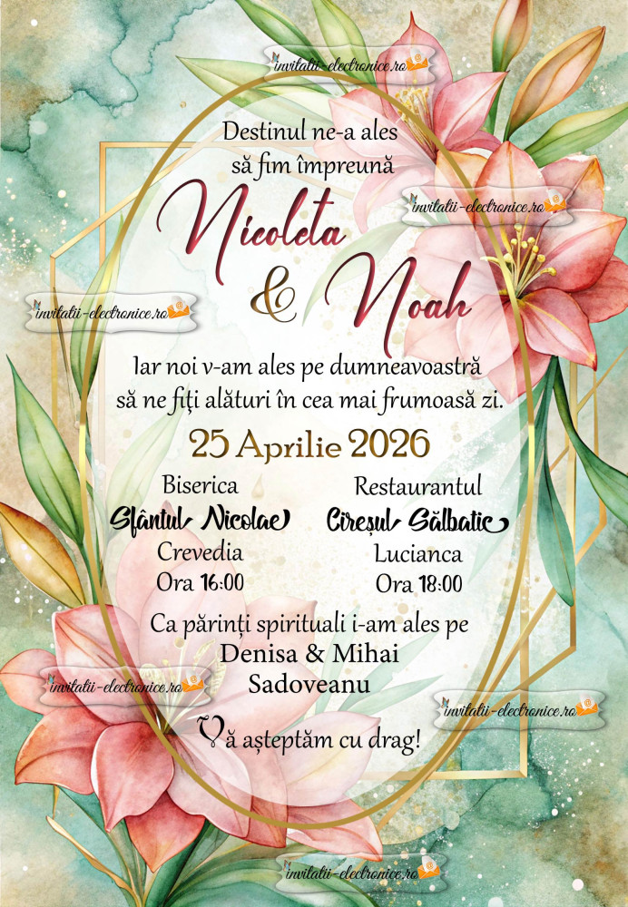 Invitatie digitala la nunta